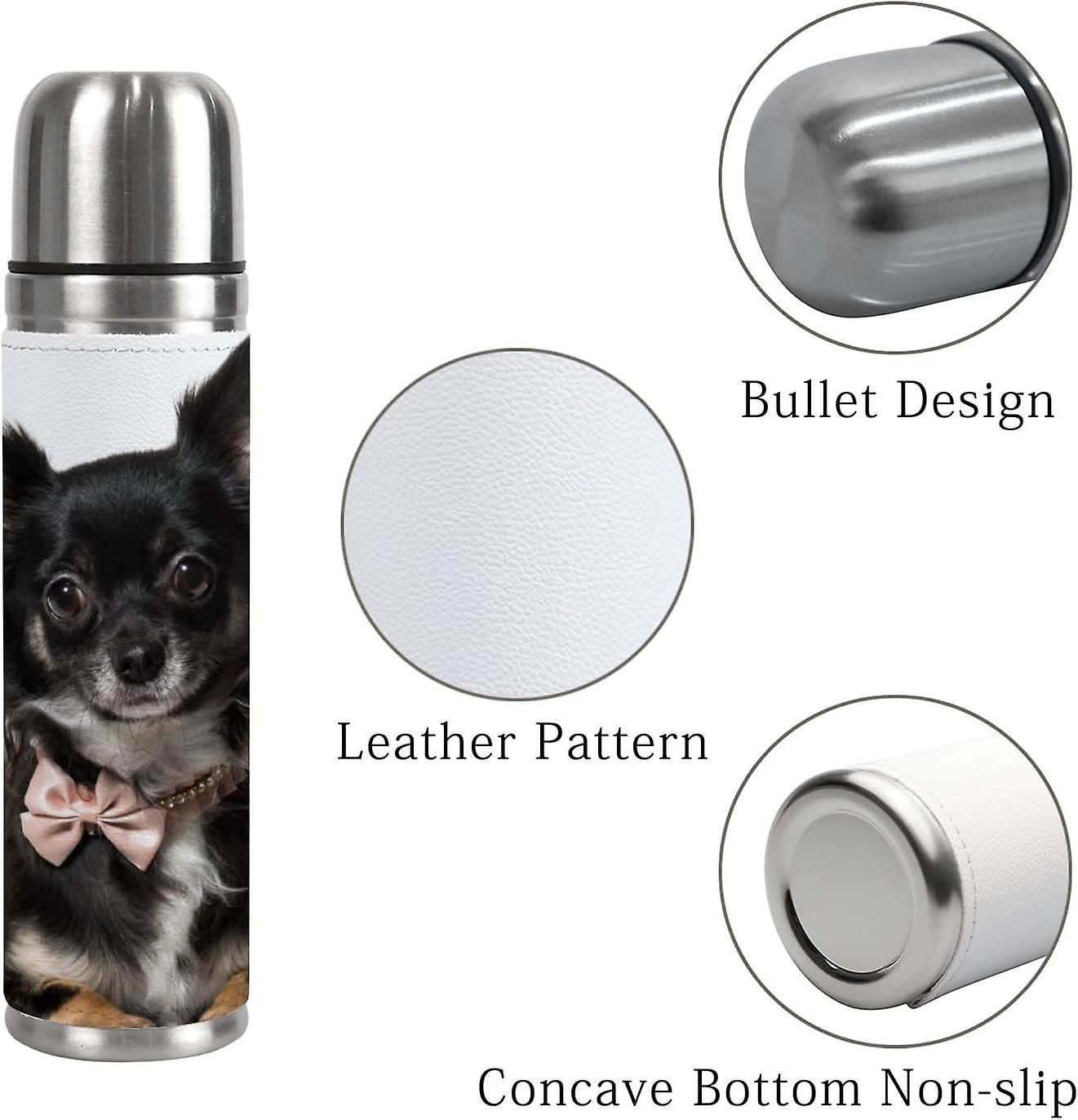 Insulated Mug Stainless Steel Water Bottle Portrait Of A Chihuahua Dog Sitting Vacuum Cup Travel Mug For Office