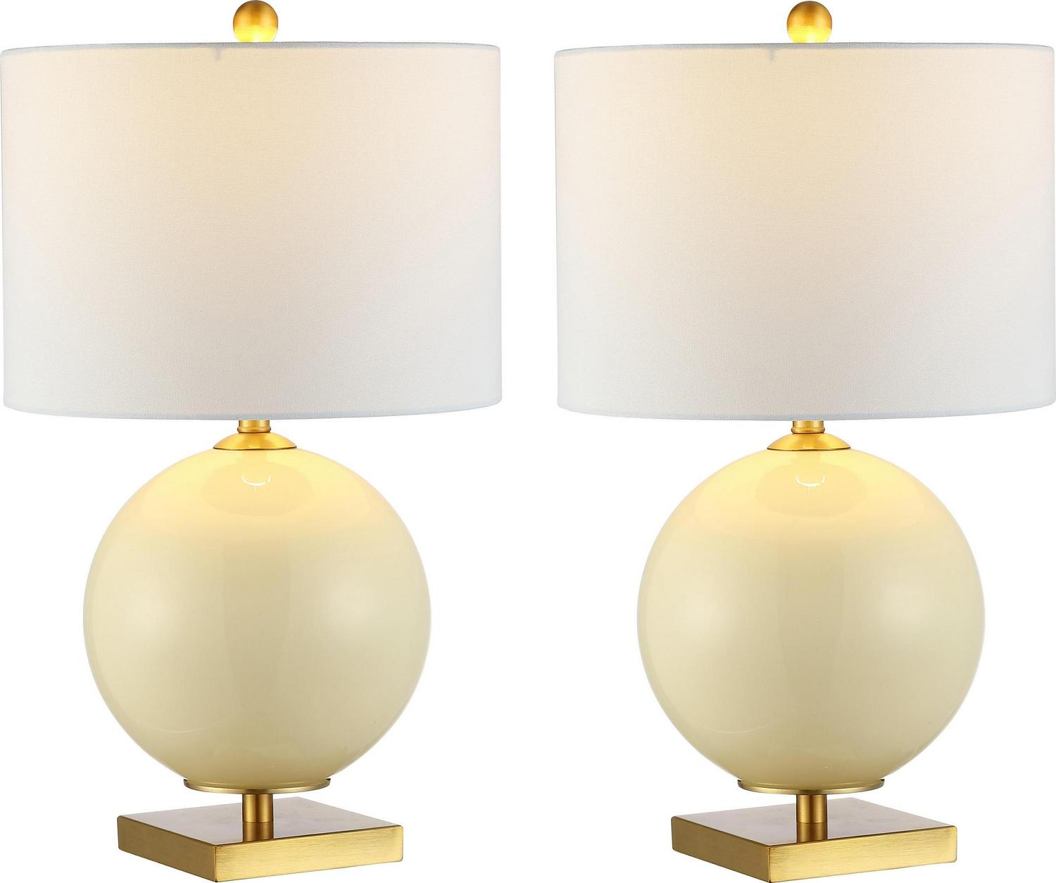 Safavieh Anina 24 in. Sphere Glass Table Lamp， Cream， Set of 2