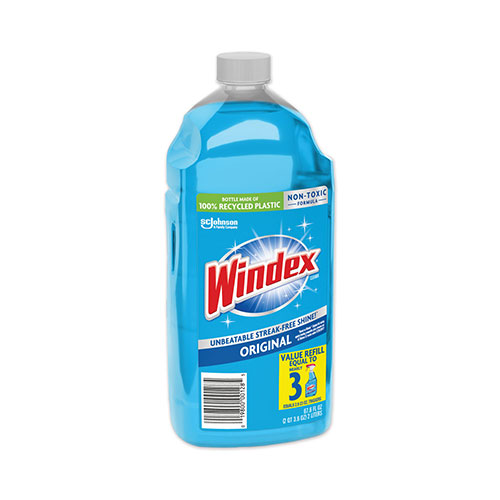 SC Johnson Windex Glass Cleaner with Ammonia-D | 67.6oz Refill， Unscented， 6