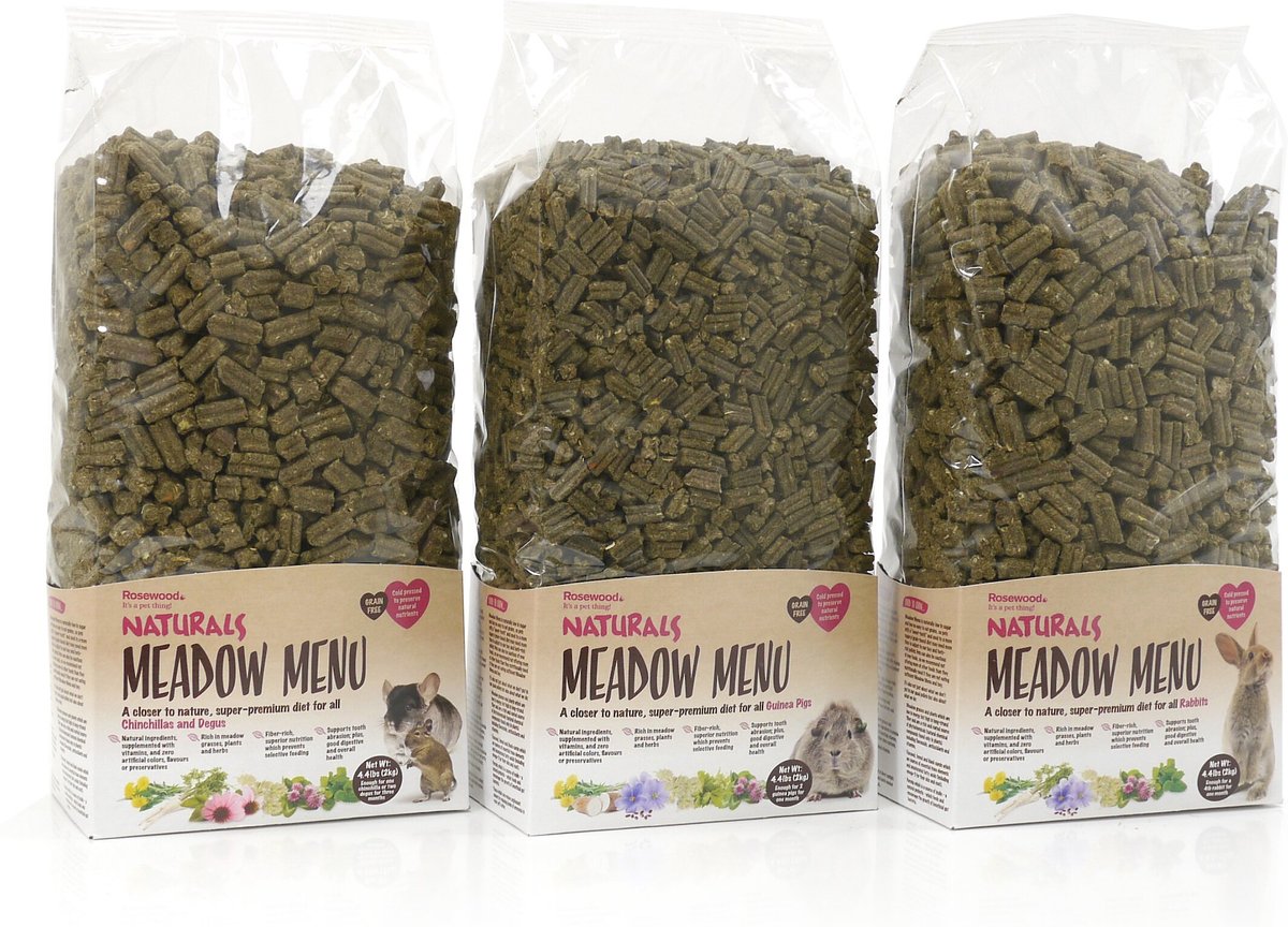 Naturals by Rosewood Meadow Menu Grain-Free Rabbit Food， 4.4-lb bag