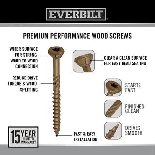 Everbilt #8 x 1-14 in. Star Drive Flat Head Exterior Wood Screws (242-Pack) 117333