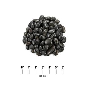 MSI Black Polished Pebbles 0.5 cu. ft . per Bag (0.75 in. to 1.25 in.) Bagged Landscape Rock (55 bags  Covers 22.5 cu. ft.) QBLK3POL40FP