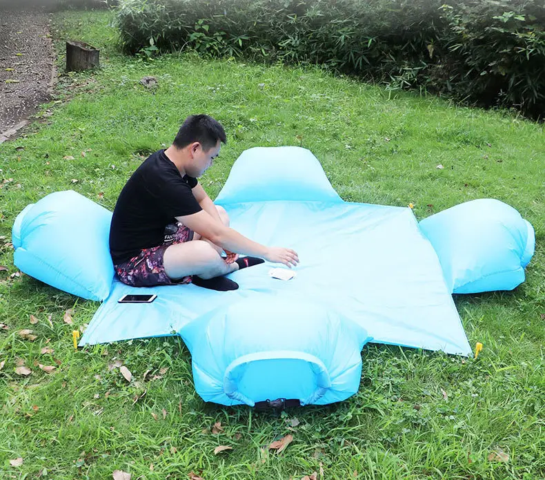 Waterproof Quick Drying Camping Air Pad Pillow Inflatable Picnic Beach Mat For Outdoor Travel Sleeping