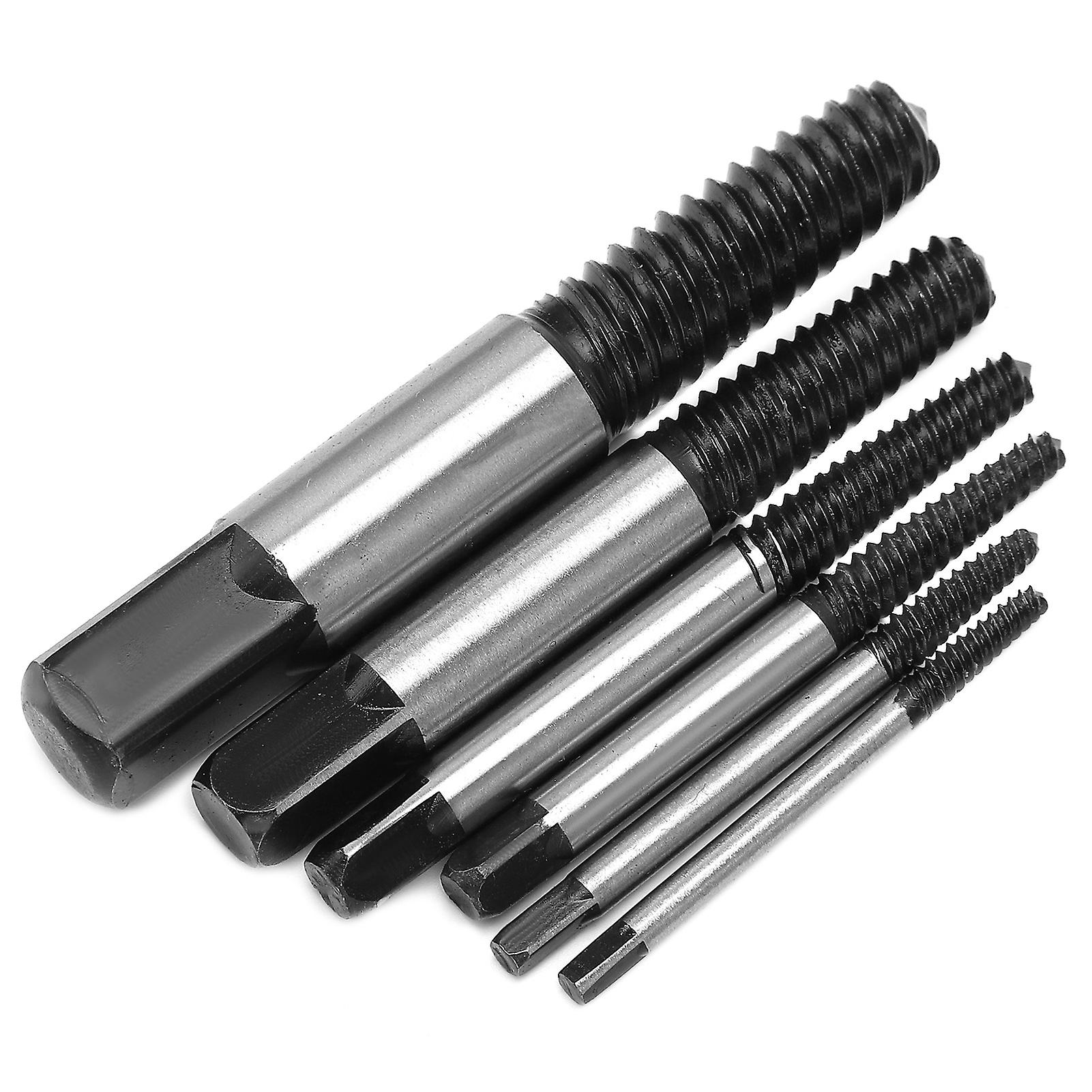 6pcs Screw Remover High Speed Steel Coarse Thread Broken Damaged Nails Extractor Drill Bits