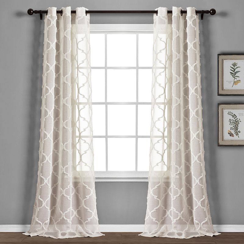 Lush Decor 2-pack Avon Trellis Grommet Sheer Window Curtain Set