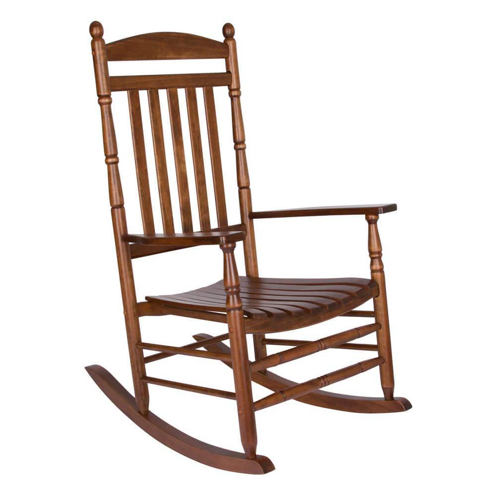 Shine Company Rhode Island Porch Rocker Oak Wood Outdoor Rocking Chair