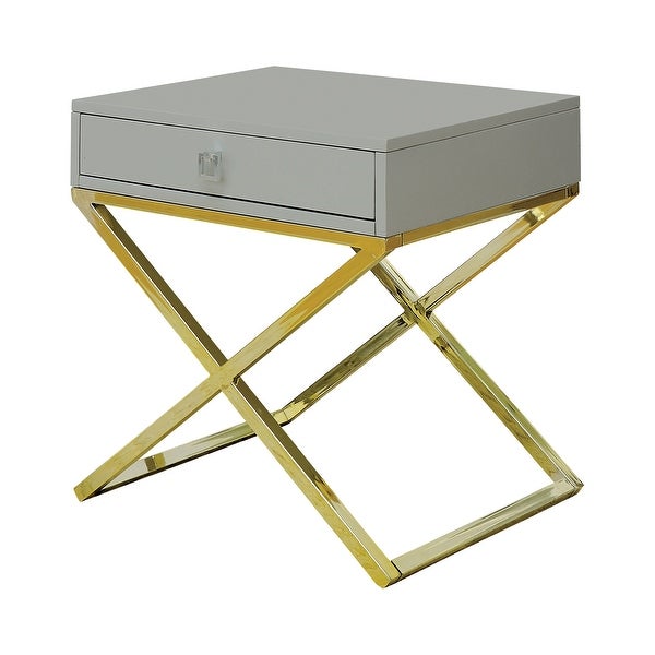 Furniture of America Shea Contemporary 24-inch 1-drawer Metal Side Table