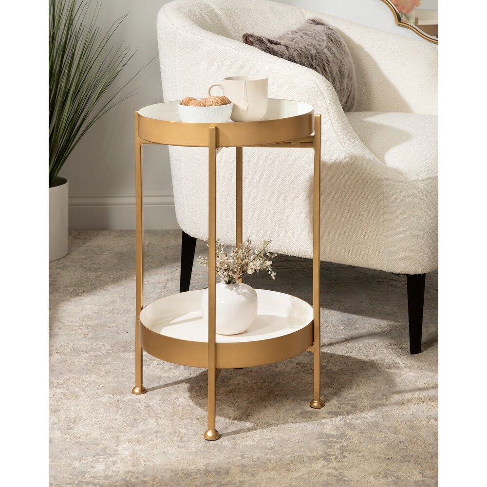 Kate and Laurel Nira Two Tiered Metal Side Table   15x15x24