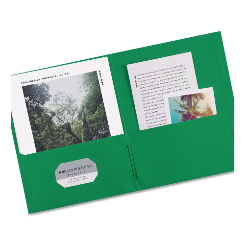 Avery Two-Pocket Folder， 40-Sheet Capacity， Green， 25/Box (47987)