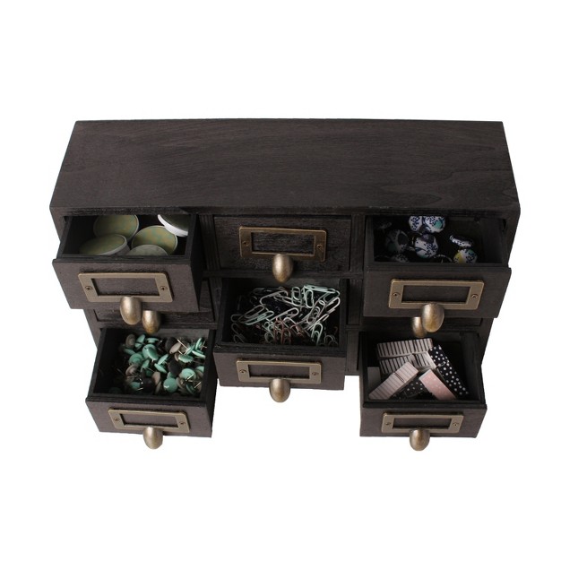 Kate And Laurel Apothecary Wood Desk Drawer Set 9 Drawers