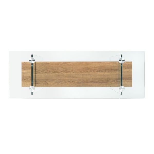 SAFAVIEH Kayley Modern Rectangular Natural/ Glass Console Table - 39.4