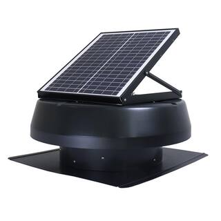 iLIVING Smart Solar Attic Round 14 in. Black 1750 CFM Cools up to 2000 sq. ft. Exhaust Fan ILG8SF301