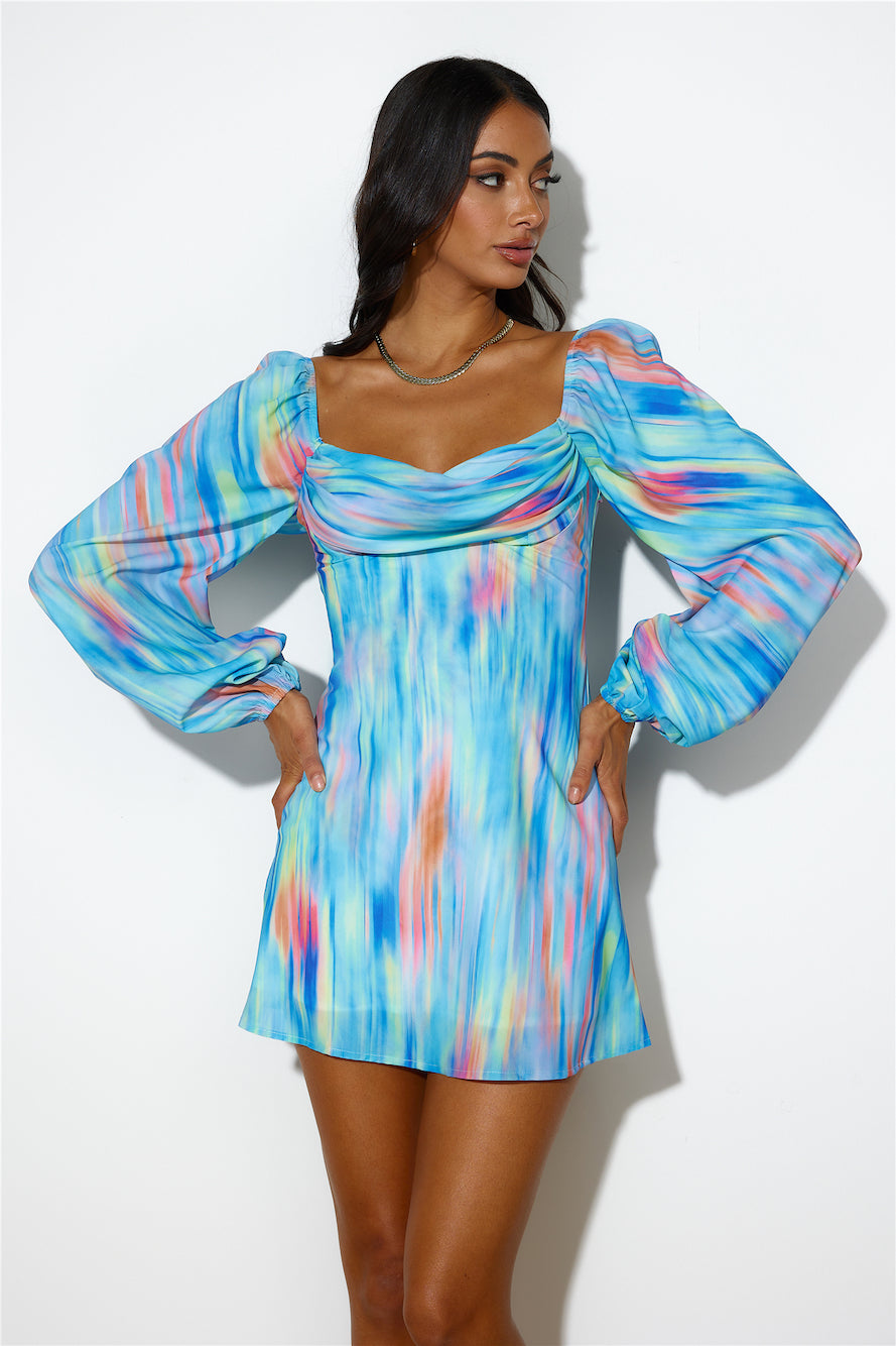 Lava Lamp Mini Dress Blue