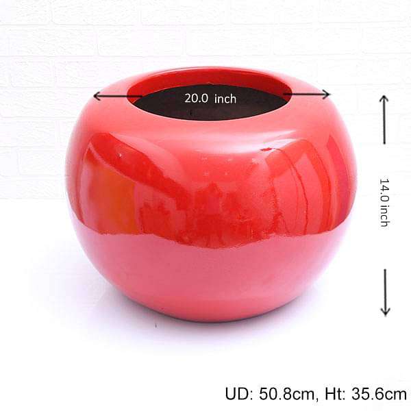 14 inch (36 cm) OTH-6 Round Fiberglass Planter (Red)