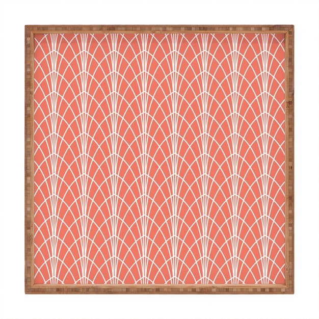 Heather Dutton Arcada Persimmon Square Bamboo Tray Deny Designs