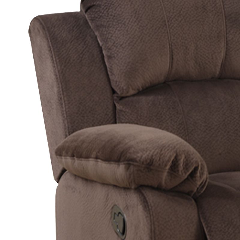 Rocker Recliner In Choco Brown Suede Fabric