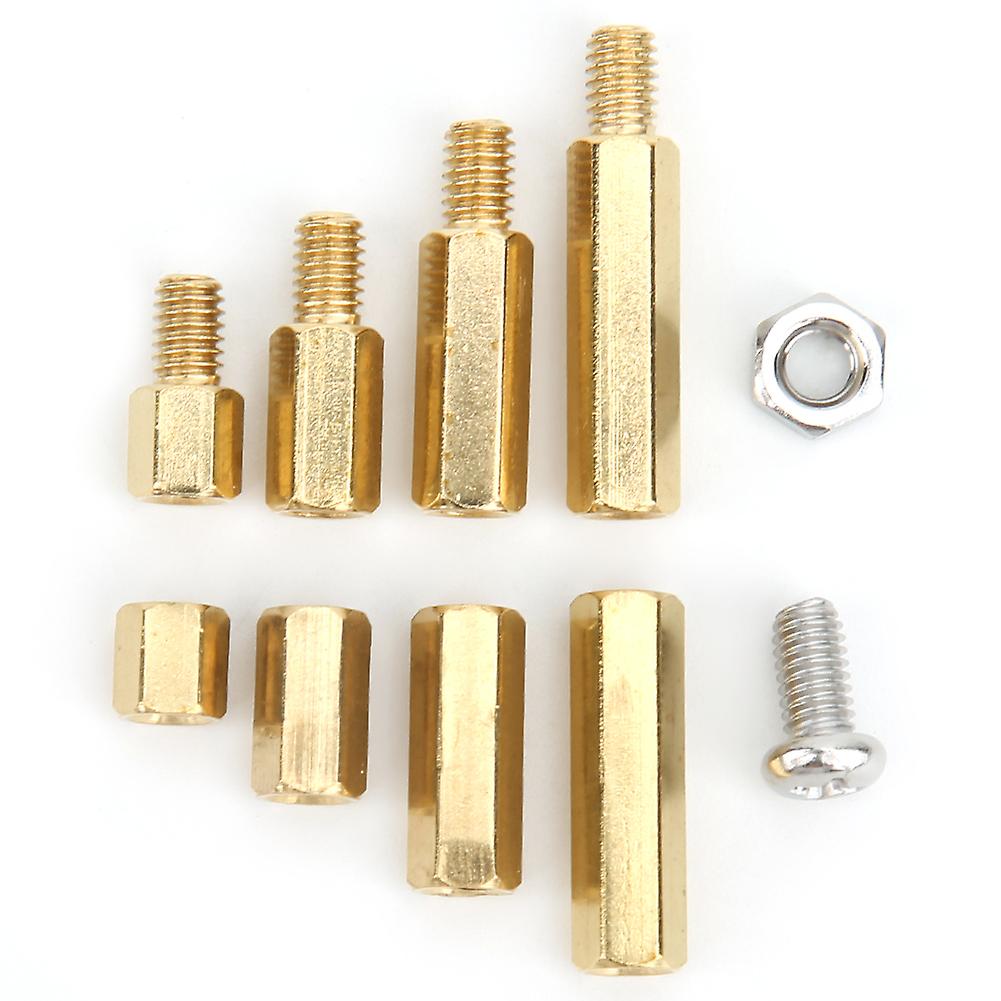 120pcs 10 Different Sizes Brass Hex Standoff 304 Stainless Steel Screw Nuts Set Pcb Board Standoff Screw Nut Assortment