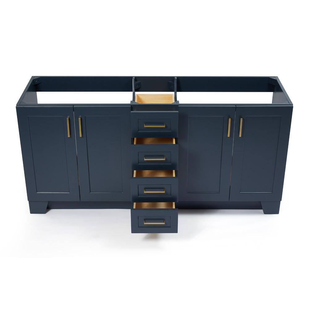 ARIEL Taylor 72 in. W Vanity Cabinet Only in Midnight Blue Q072D-BC-MNB