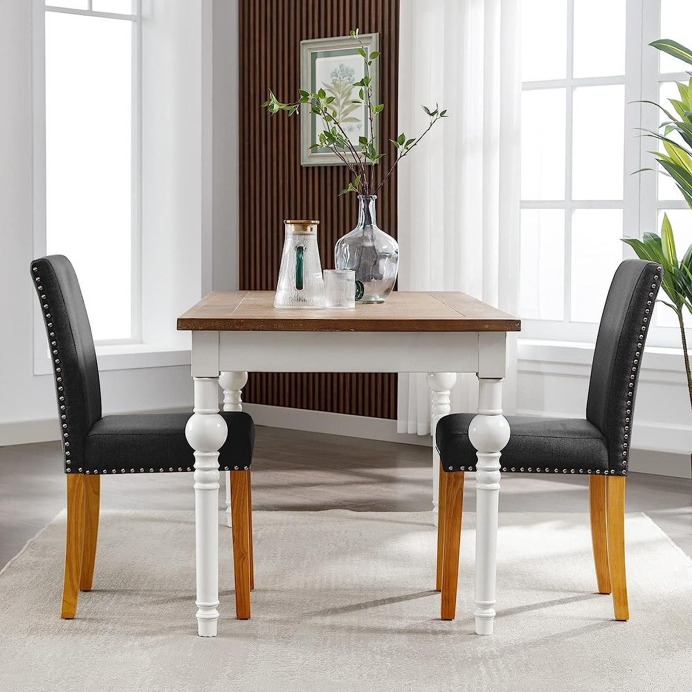 Mixoy Dining Chair Upholstered Dining Chairs with Nailed Trim Backrest Suitable for Dining Table  Kitchen Chair for Home