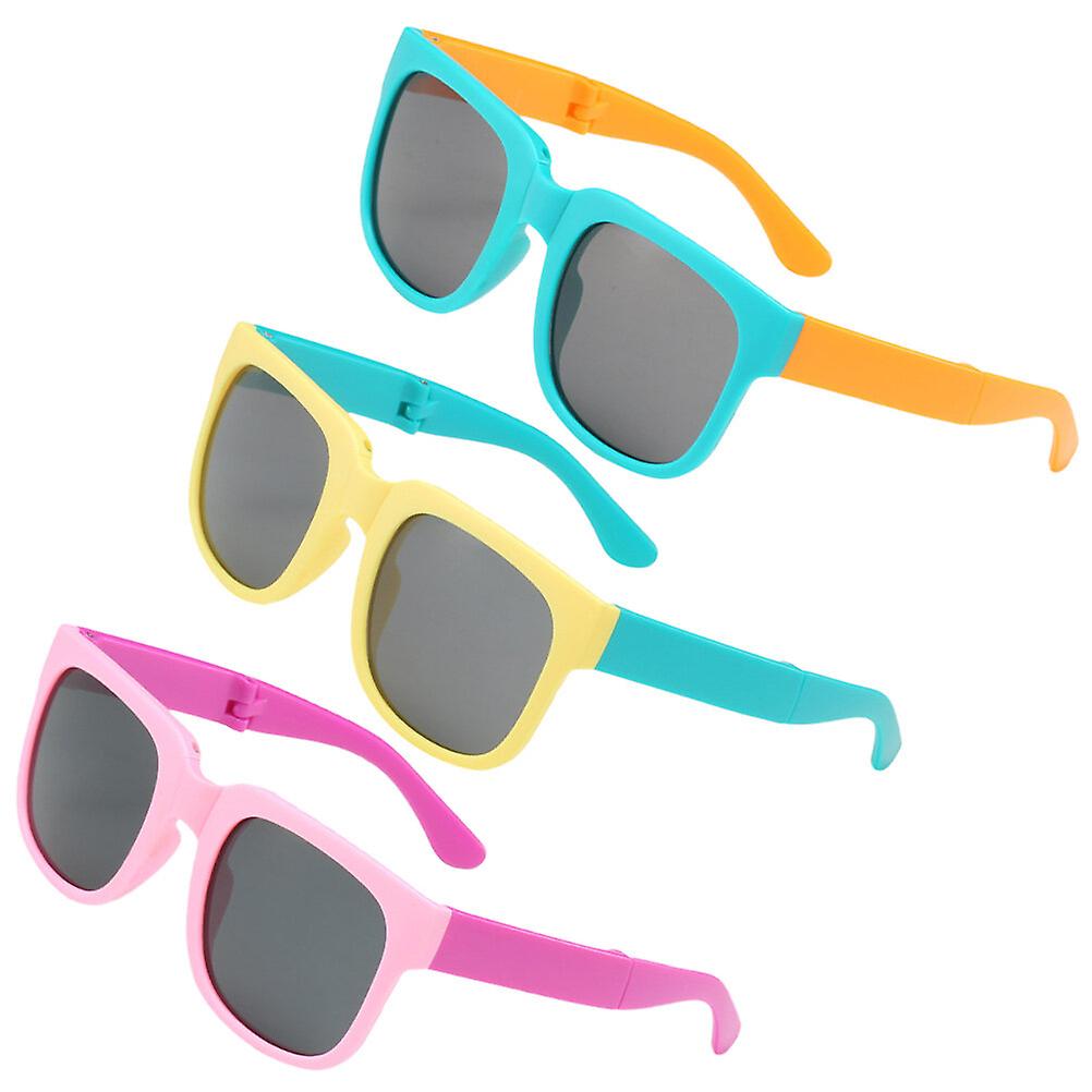 3 Pairs Kids Sunglasses Children Sunglasses Folding Sunglasses Decorative Sunglasses For Beach