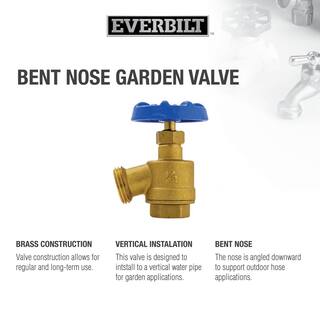 Everbilt 12 in. Brass Bent Nose Garden Valve 108-103EB