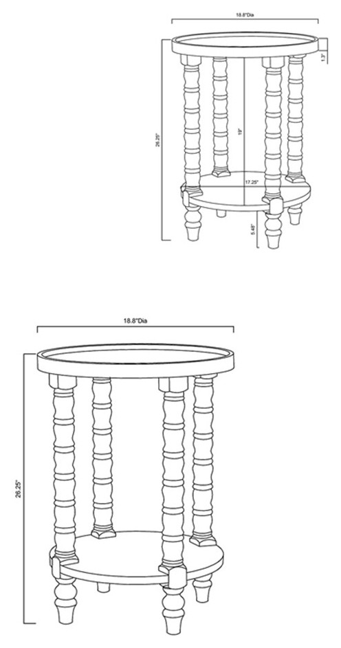 Pemberly Row Rustic Wood Round Accent Side Table with Storage in White/Natural   French Country   Side Tables And End Tables   by Homesquare  Houzz