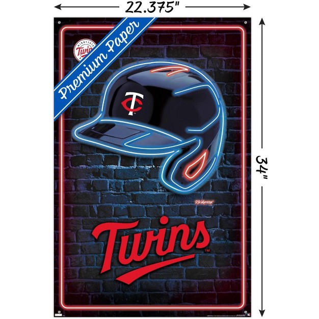 Trends International Mlb Minnesota Twins Neon Helmet 23 Unframed Wall Poster Prints