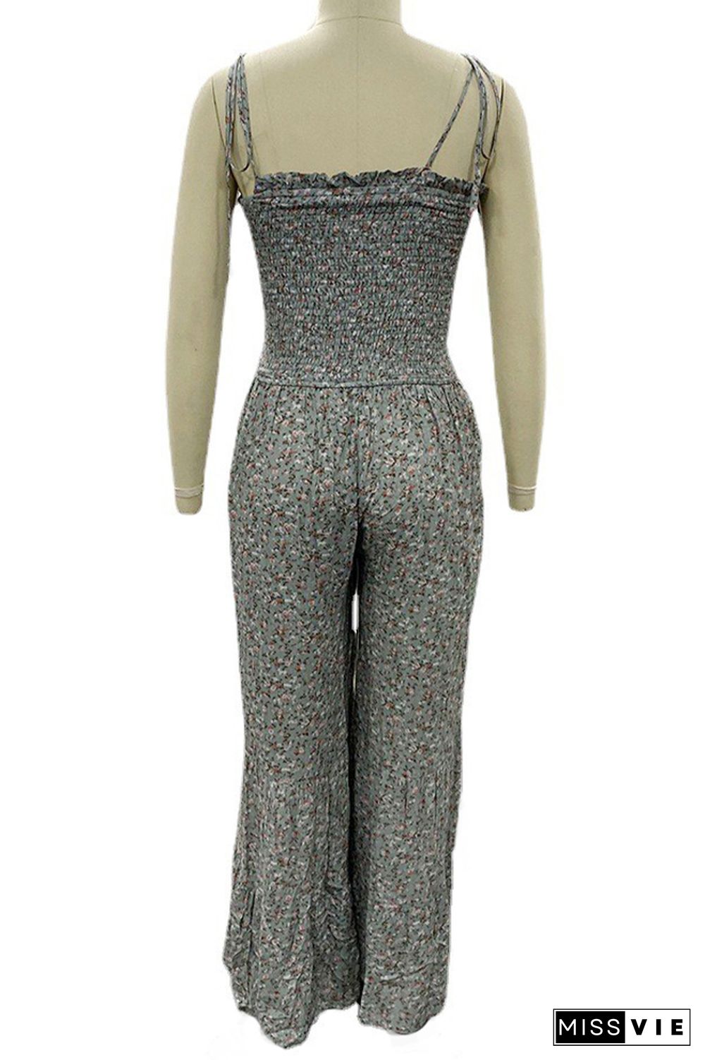 Floral Print Slip One Piece Wide Leg Pants Jumpsuit Wholesale