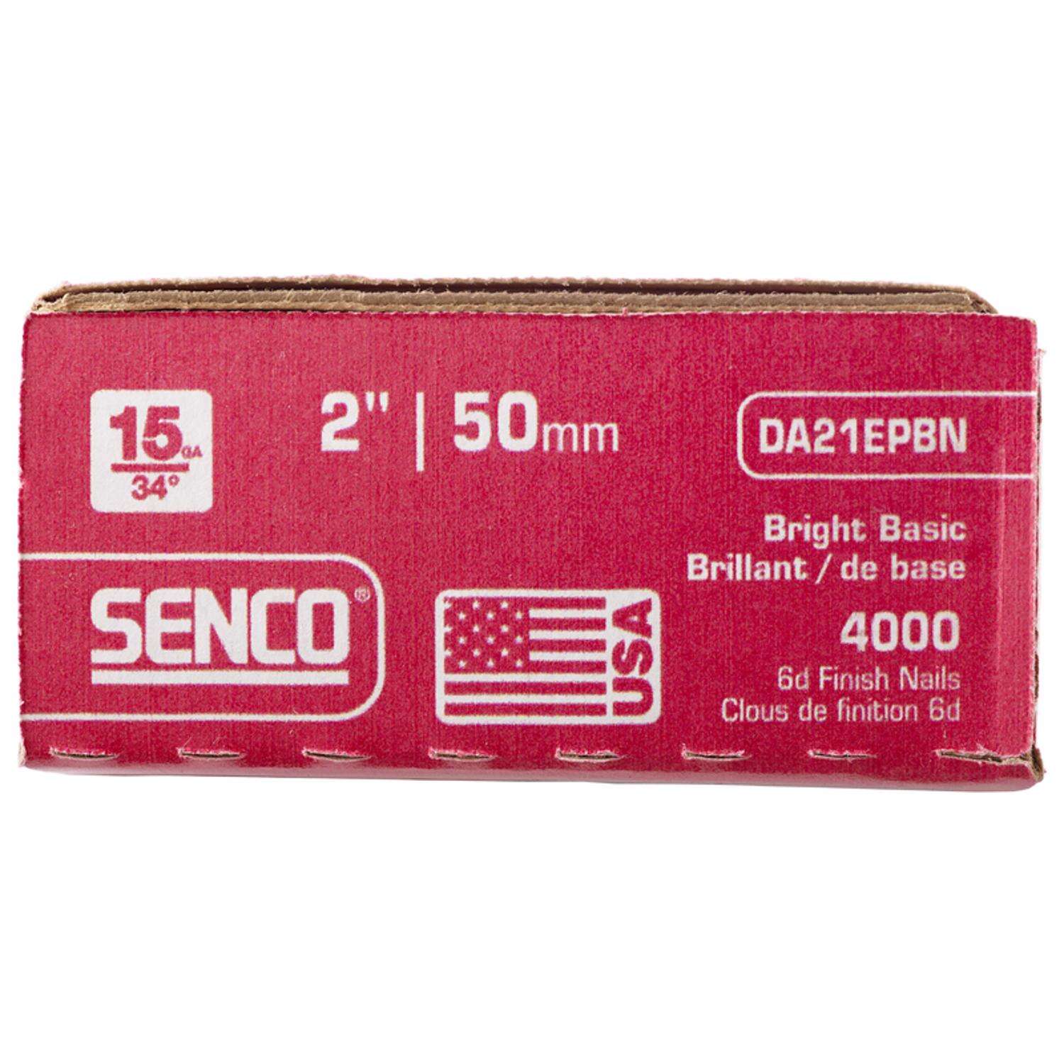 Senco 2 in. 15 Ga. Angled Strip Bright Finish Nails 34 deg 4000 pk