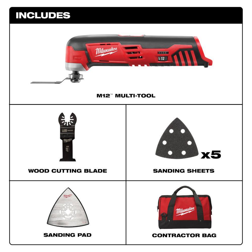 MW M12 12V Lithium-Ion Cordless Oscillating Multi-Tool (Tool-Only) 2426-20