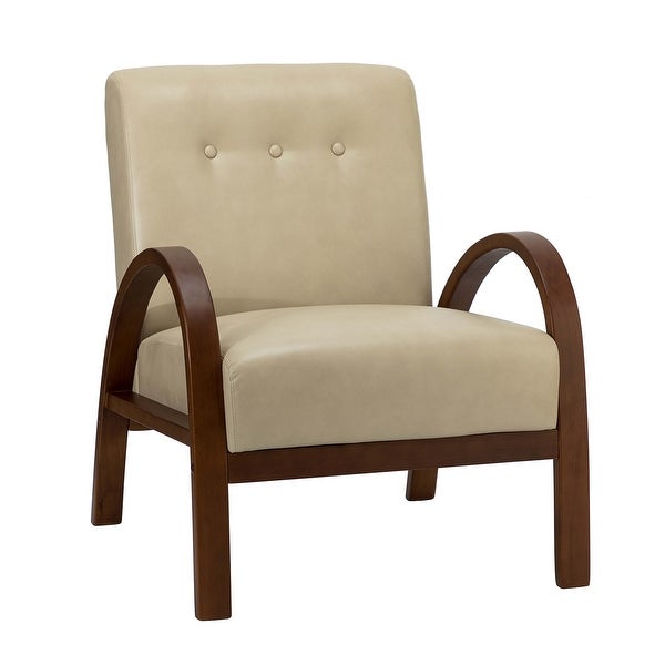 Panope Contemporary Leather Armchair with Button-tufted Back by HULALA HOME