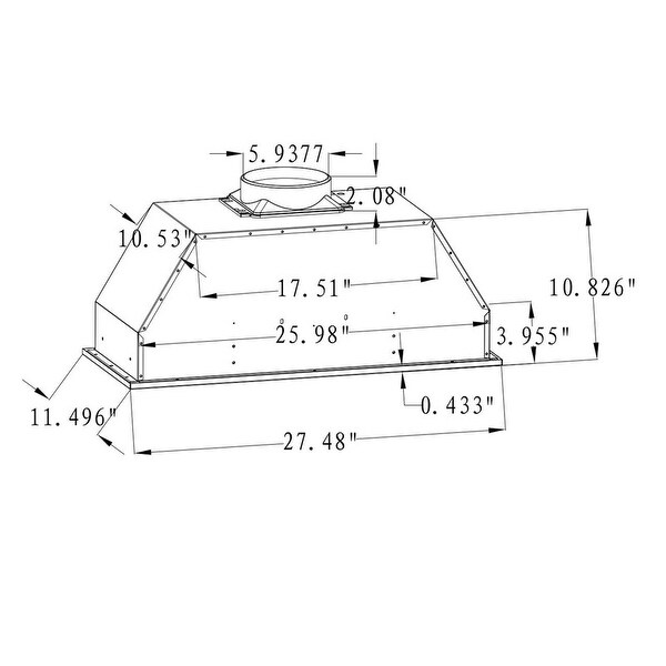 27.5'' Insert Stainless Steel Single Motor Range Hood with LED Screen Finger Touch Control