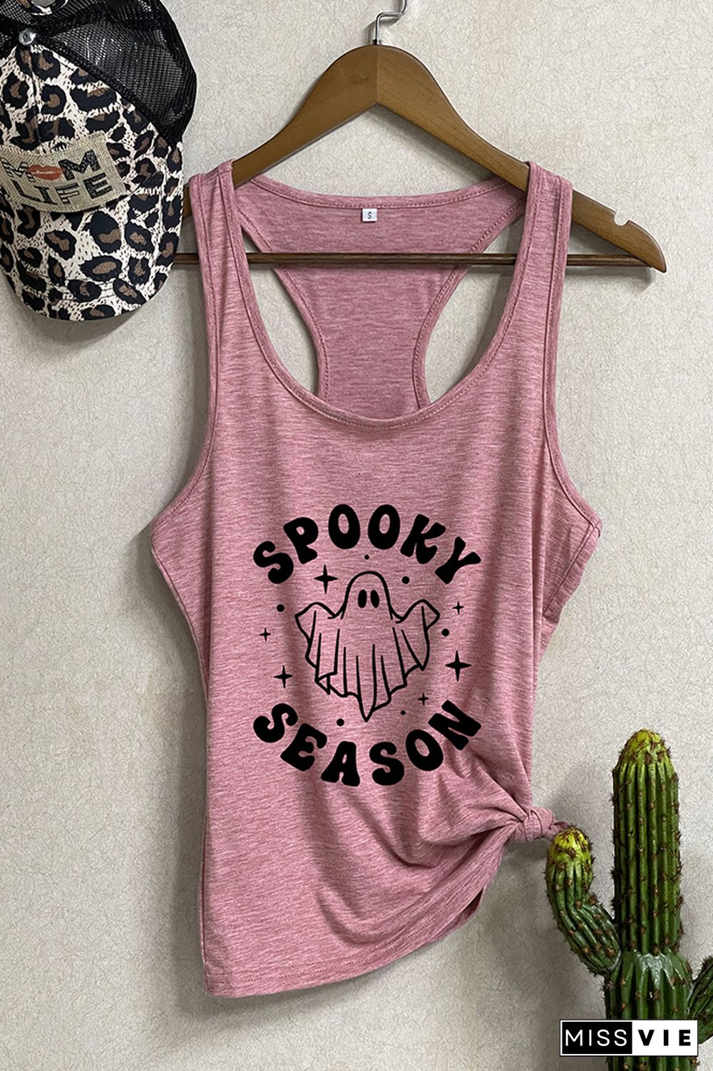 Spooky Season,Halloween Vibes O-neck Sleeveless Tank Top Wholesale