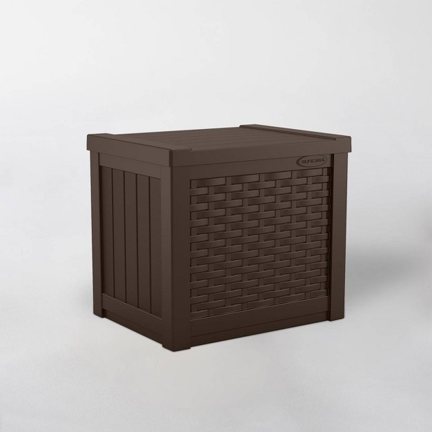 22gal Resin Java Wicker Front Deck Box Brown Suncast