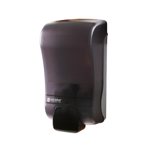 San Jamar S1300TBK Rely Manual Soap and Sanitizer Dispenser， 1300 mL， Black Pearl