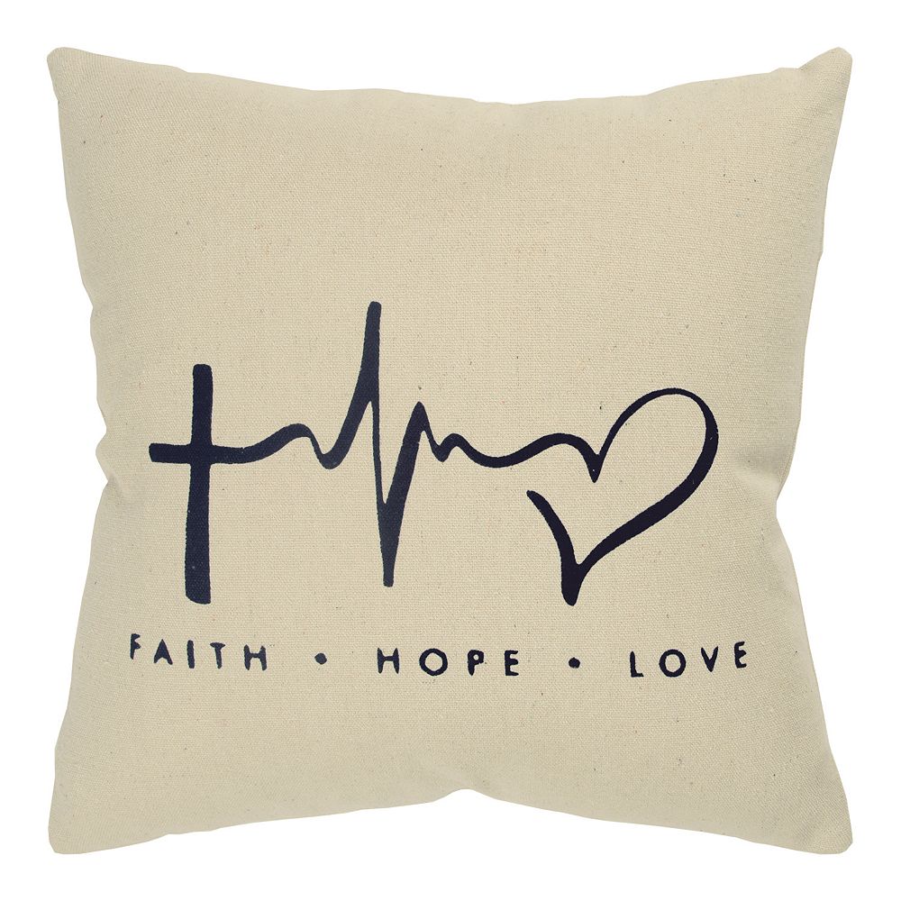 Rizzy Home Faith Hope Love Throw Pillow