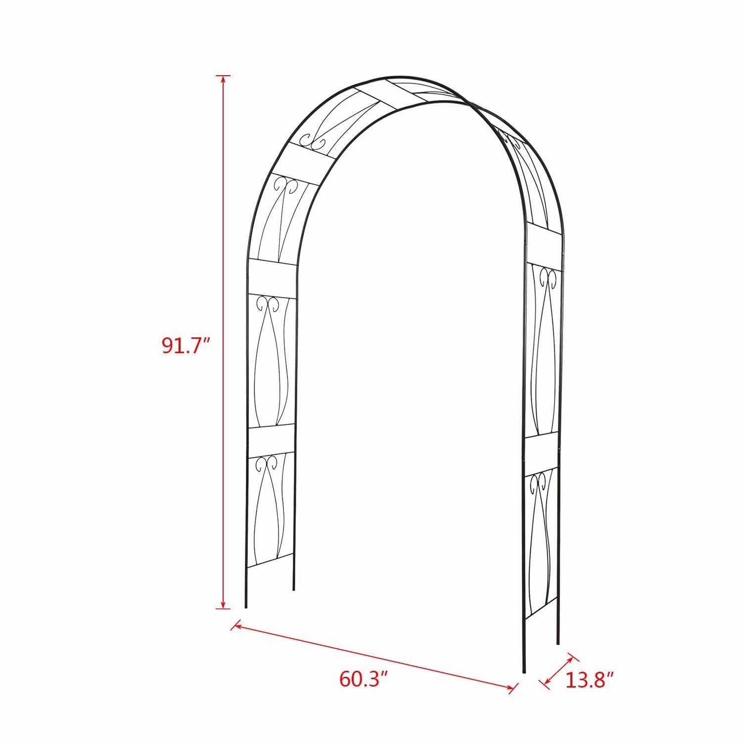 Kinbor 92" Black Steel Arbor