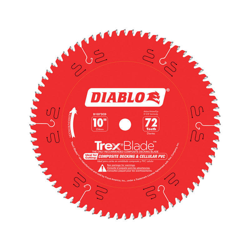 Diablo TrexBlade 10 in. D X 5/8 in. TiCo Hi-Density Carbide Saw Blade 72 teeth 1 pk