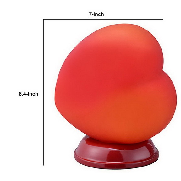 Benjara BM240309 Table Lamp with Heart Shaped Glas...