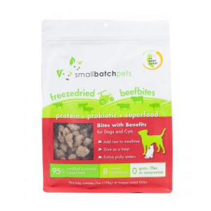 Small Batch Freeze Dried Beef Bites Dog Treats， 7 oz