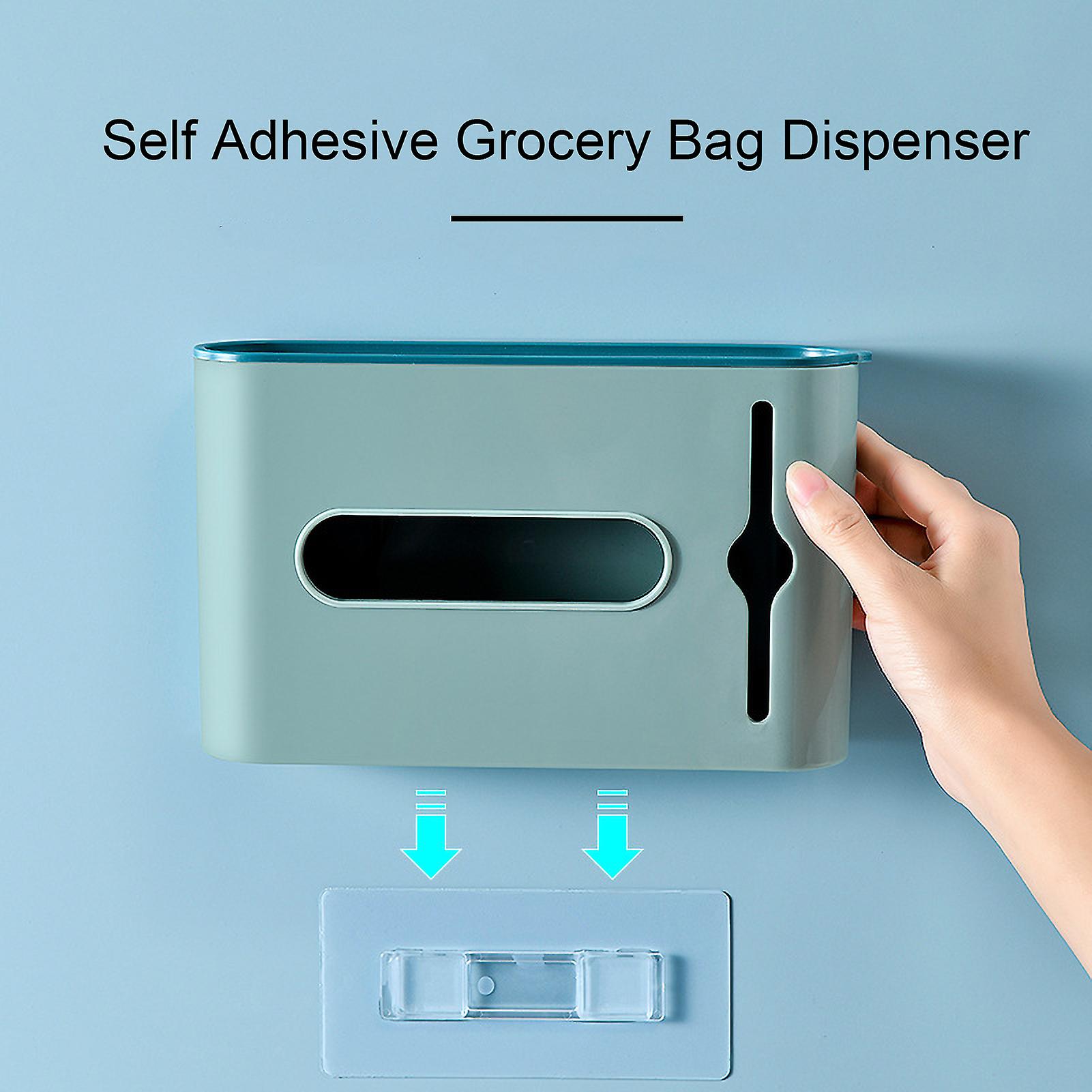 Garbage Bag Storage Box Rubbish Bin Bags Dispenser Self Adhesive Wall Mount Plastic Bag Holder Grocery Bag Dispenser For Home Kitchen Bathroom No.2804