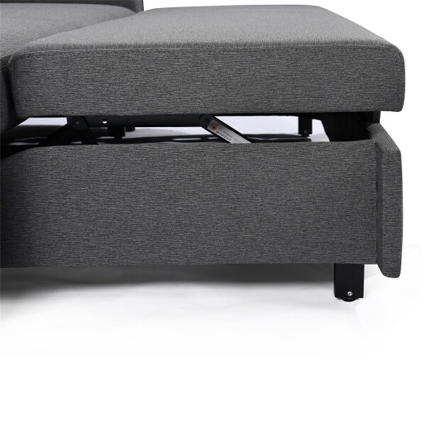 3 in 1 Convertible Sleeper Sofa Bed Loveseat Pullout Bed Reclining