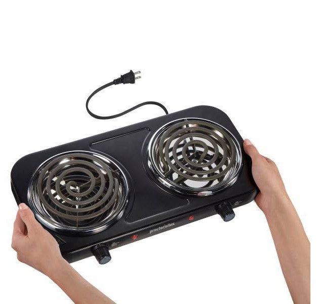 Proctor Silex Electric Double Burner Cooktop 34115