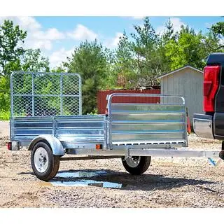 DK2 4.5 ft. x 7.5 ft. Single Axle Galvanized Utility Trailer Kit with Drive-Up Gate MMT5X7G-DUG