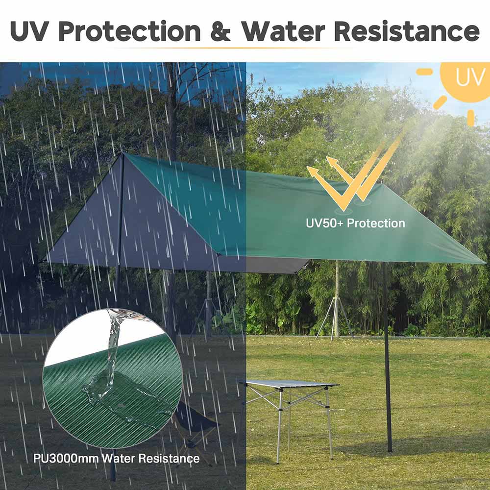 Yescom Camping Tarp Rain Shelter 10x10ft UV50+ PU3,000mm