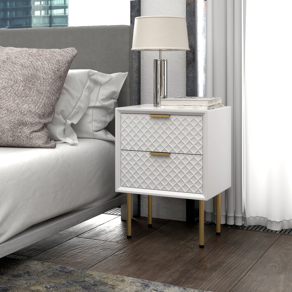 COZAYH Set Of 2 Modern Contemporary Spacious Drawer Nightstand Side Table