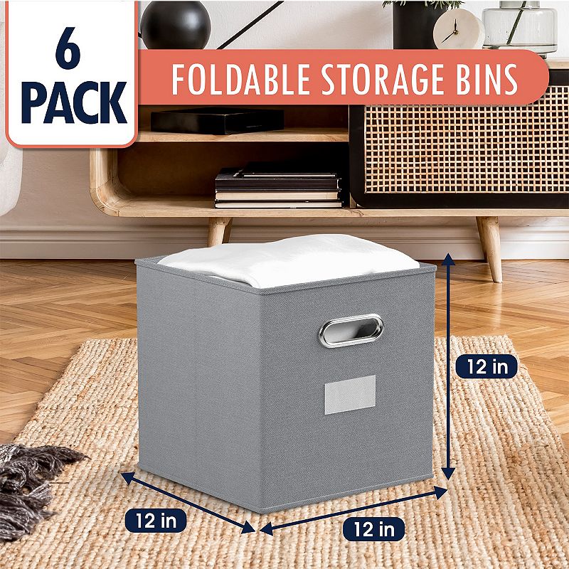 Ornavo Home Foldable Storage Cube Bin with Dual Handles and Window Pockets