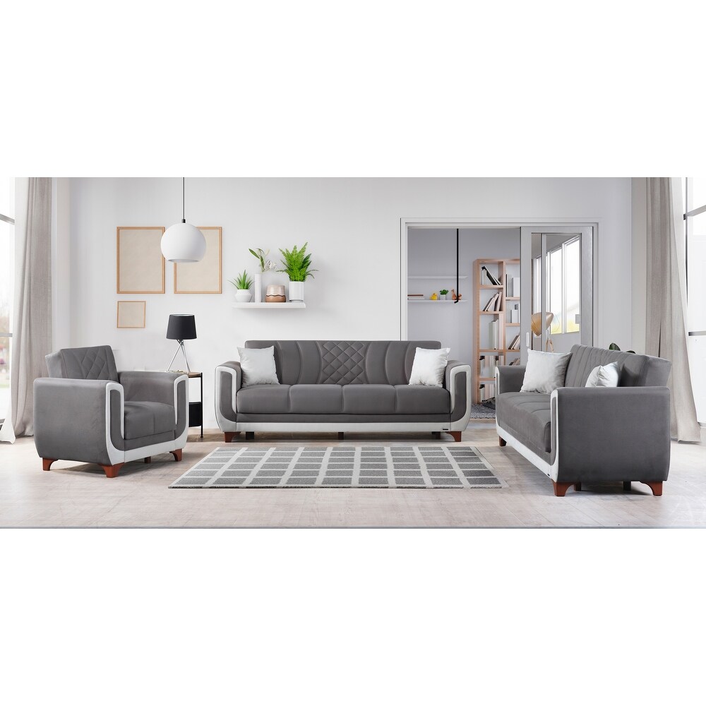 Berre Two Sofa One Chair Modern Living Room Set