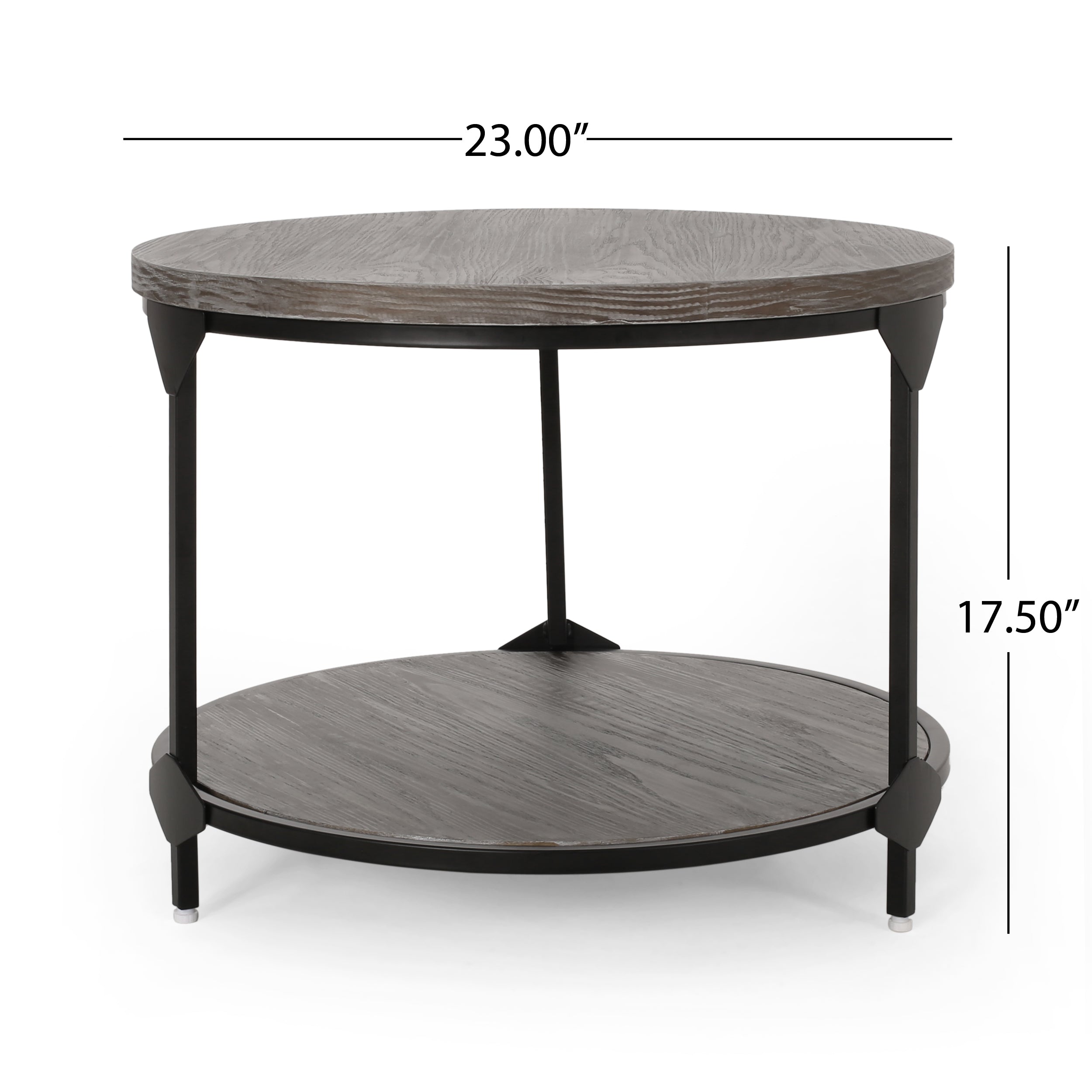 Lenka Modern Industrial Round Coffee Table