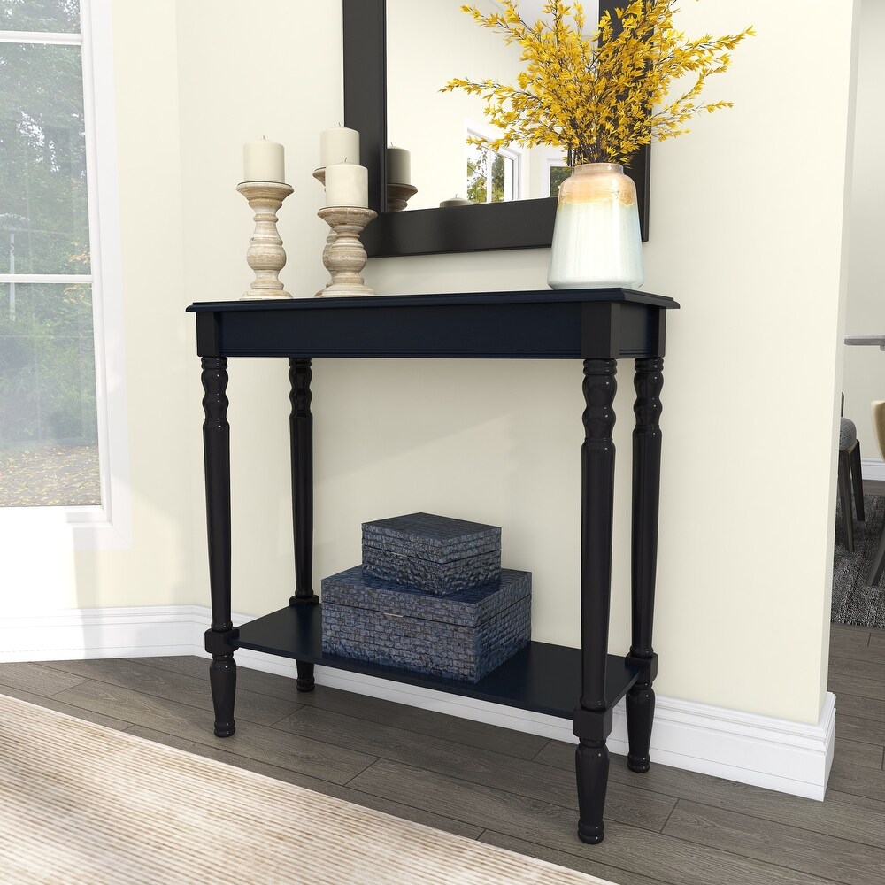 Black Wood Traditional Console Table   32 x 12 x 32